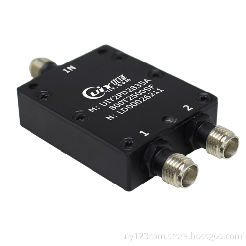 S Band RF 2 Way Power Divider 0.8~2.5 GHz SMA Connector